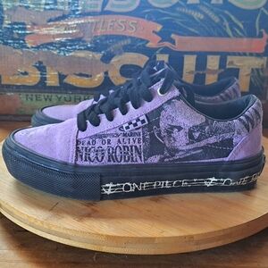 Vans Sneakers, Kids 3.5, One Piece Wanted Nico Robin, Purple Black Skateboard